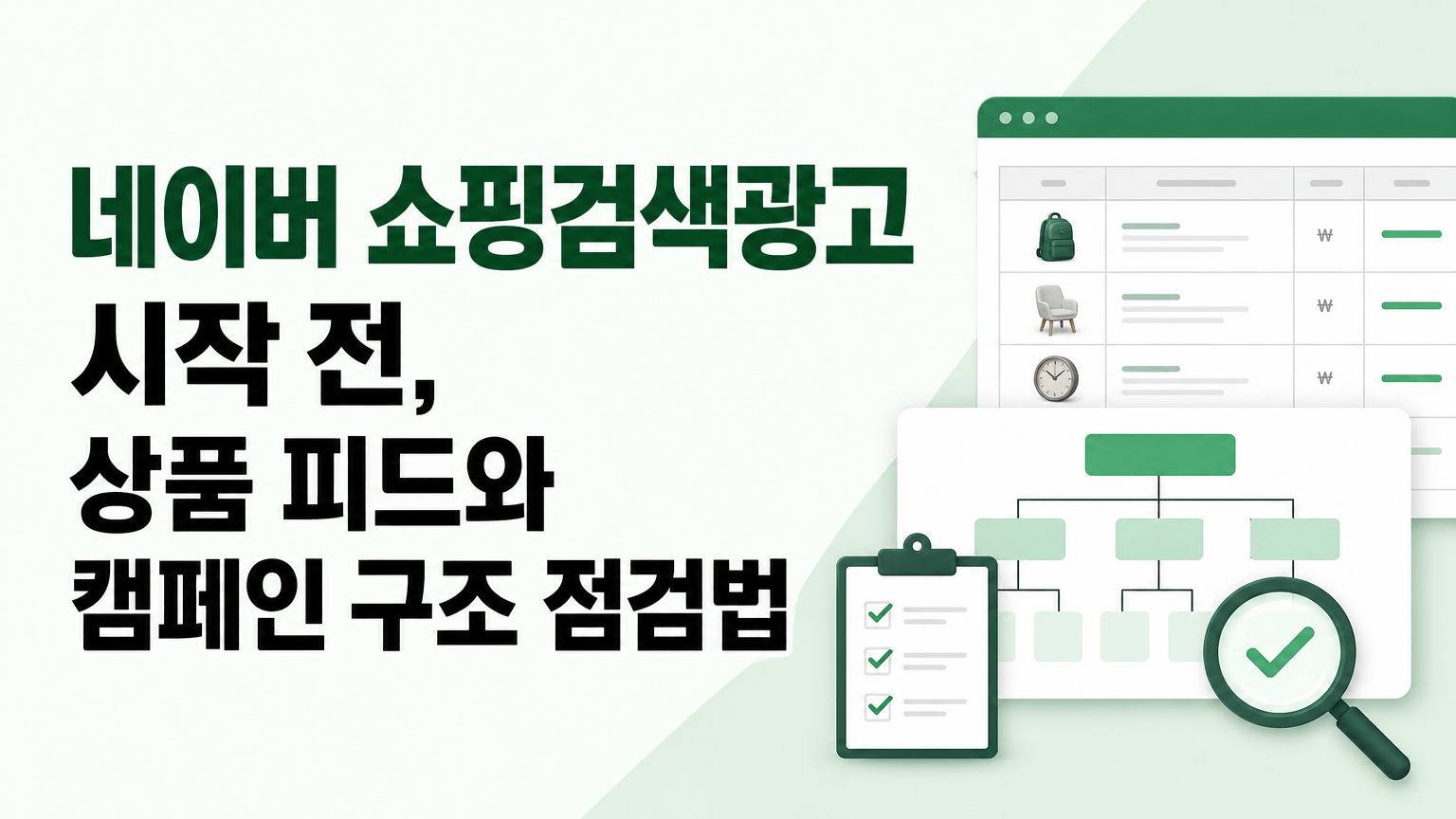 네이버 쇼핑검색광고 시작 전, 상품 피드와 캠페인 구조 점검법