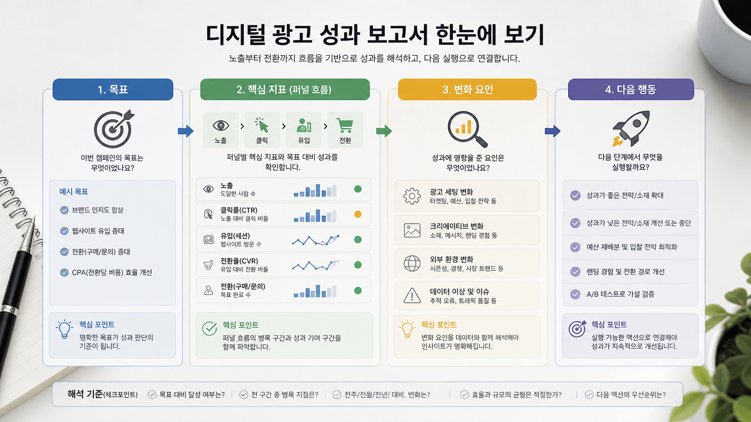 디지털 광고 성과 보고서 항목: 노출부터 전환까지 정리하는 법