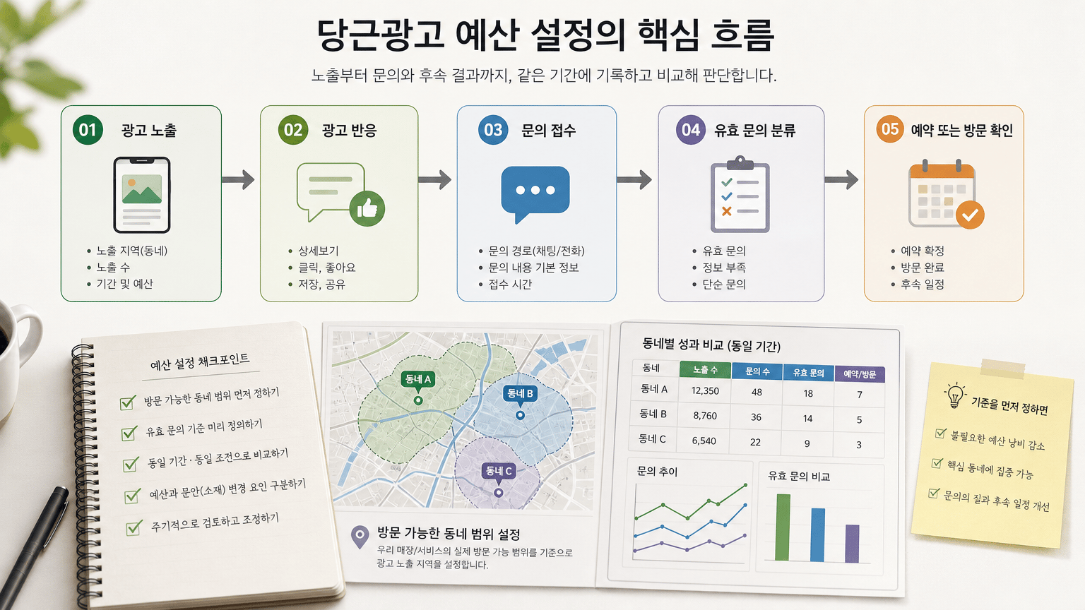 당근광고 예산 설정법: 동네별 노출과 문의를 함께 보는 기준